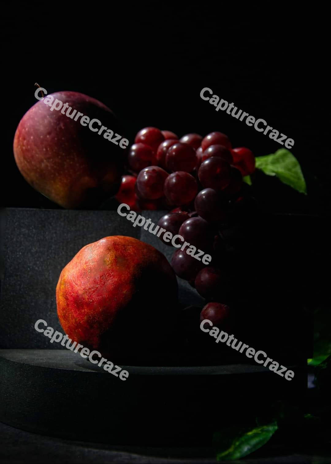 Fruits with black background
